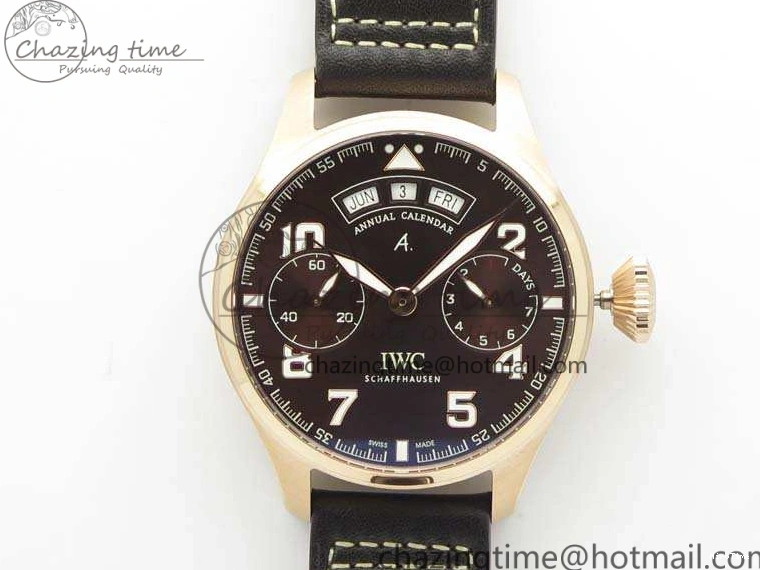 MIROTIME 0226 Popular Big Pilot Real PR IW502706 RG YLF 1:1 Best Edition Brown Dial On Calfskin Strap A 7223